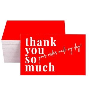 🔴25 Premium Thank you cards - Red